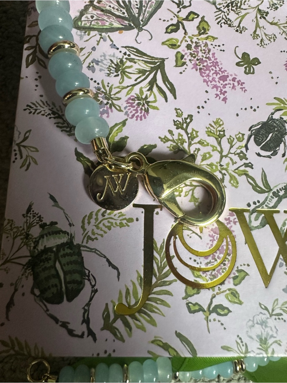 Jane Win Light Blue Beaded Necklace with Gold Accents - Women's Jewelry - Picture 2 of 5